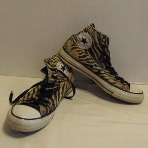 Converse Shoes Chuck Taylor Men Size 9 Black White Tan Lace Up High Top Shoes
